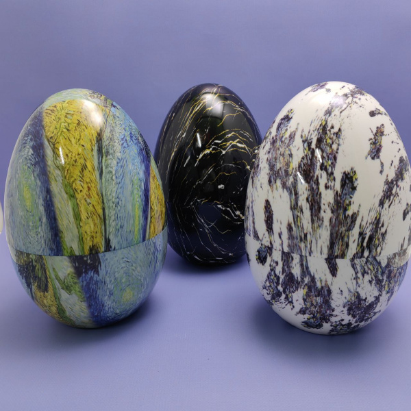 Набор столовых приборов в Футляре - Яйце Maxiegg 24 предмета / Премиум класс, цвет БЕЛЫЙ МРАМОР